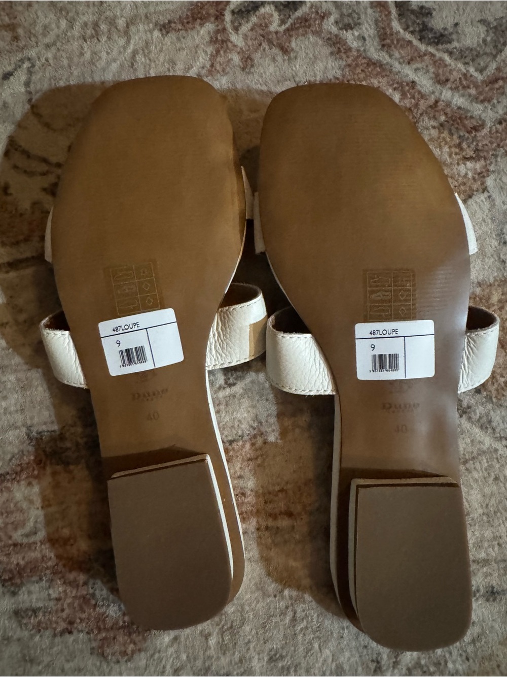 Dune London White Textured Leather Slide Mules - Picture 4 of 6